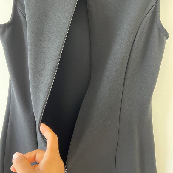 Marina Black Pearl Collar Sleeveless Stretch Sheath Dress Womens 6 Petite - Picture 8 of 14